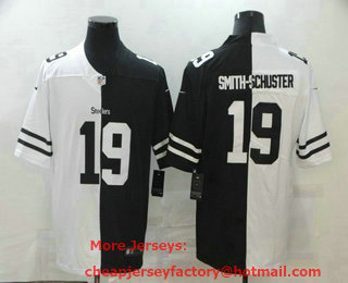 Men's Pittsburgh Steelers #19 JuJu Smith-Schuster White Black Peaceful Coexisting 2020 Vapor Untouchable Stitched NFL Nike Limited Jersey