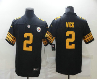 Men's Pittsburgh Steelers #2 Mike Vick Black 2016 Color Rush Stitched NFL Nike Limited Jersey