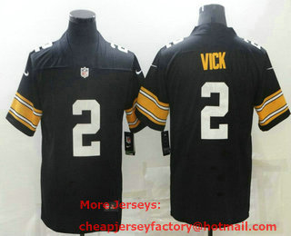 Men's Pittsburgh Steelers #2 Mike Vick Black 2017 Vapor Untouchable Stitched NFL Nike Throwback Limited Jersey