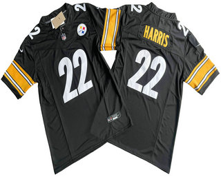 Men's Pittsburgh Steelers #22 Najee Harris Black 2023 FUSE Vapor Limited Stitched Jersey