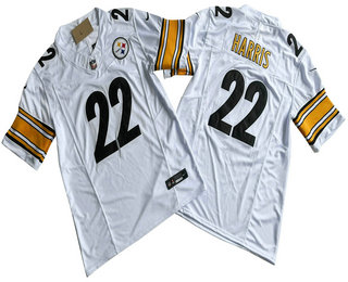 Men's Pittsburgh Steelers #22 Najee Harris White 2023 FUSE Vapor Limited Stitched Jersey