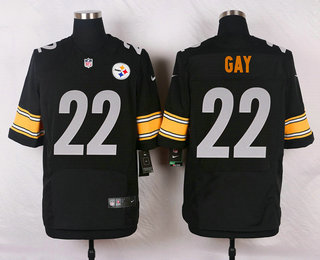 Men's Pittsburgh Steelers #22 William Gay Black Team Color NFL Nike Elite Jersey