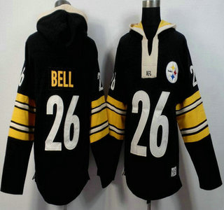 Men's Pittsburgh Steelers #26 LeVeon Bell Black Team Color 2015 NFL Hoody