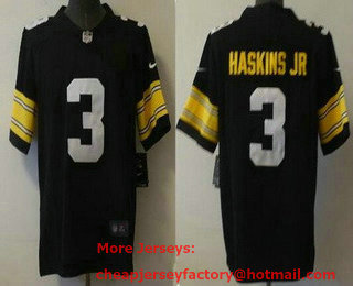 Men's Pittsburgh Steelers #3 Dwayne Haskins Jr Black 2021 Vapor Untouchable Stitched NFL Nike Throwback Limited Jersey
