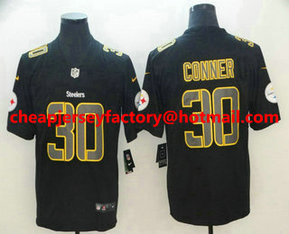Men's Pittsburgh Steelers #30 James Conner Black 2018 Fashion Impact Color Rush Stitched NFL Nike Limited Jersey