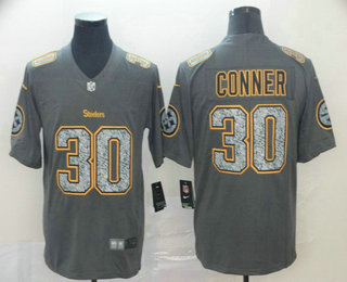 Men's Pittsburgh Steelers #30 James Conner Gray Fashion Static 2019 Vapor Untouchable Stitched NFL Nike Limited Jersey
