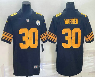 Men's Pittsburgh Steelers #30 Jaylen Warren Black 2016 Color Rush Stitched NFL Nike Limited Jersey