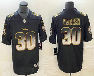 Men's Pittsburgh Steelers #30 Jaylen Warren Black 2019 Vapor Smoke Fashion Stitched NFL Nike Limited Jersey