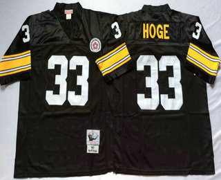 Men's Pittsburgh Steelers #33 Merril Hoge Black Throwback Jersey by Mitchell & Ness