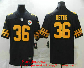 Men's Pittsburgh Steelers #36 Jerome Bettis Black 2016 Color Rush Stitched NFL Nike Limited Jersey