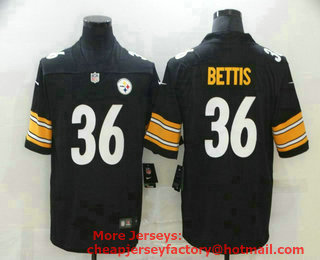 Men's Pittsburgh Steelers #36 Jerome Bettis Black 2017 Vapor Untouchable Stitched NFL Nike Limited Jersey