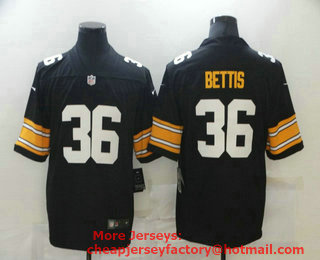 Men's Pittsburgh Steelers #36 Jerome Bettis Black 2017 Vapor Untouchable Stitched NFL Nike Throwback Limited Jersey