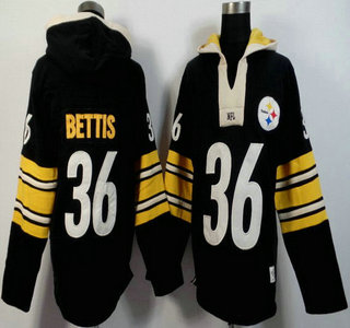 Men's Pittsburgh Steelers #36 Jerome Bettis Black Team Color 2015 NFL Hoody