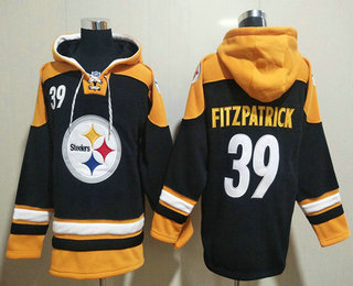 Men's Pittsburgh Steelers #39 Minkah Fitzpatrick Black Ageless Must Have Lace Up Pullover Hoodie