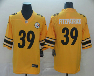 Men's Pittsburgh Steelers #39 Minkah Fitzpatrick Gold 2019 Inverted Legend Stitched NFL Nike Limited Jersey