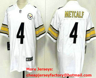 Men's Pittsburgh Steelers #4 DK Metcalf Limited White Vapor Jersey