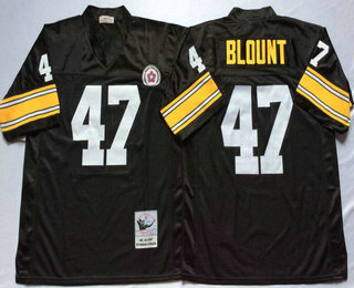 Men's Pittsburgh Steelers #47 Mel Blount Black Throwback Jersey by Mitchell & Ness