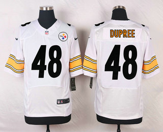 Men's Pittsburgh Steelers #48 Bud Dupree White Road NFL Nike Elite Jersey