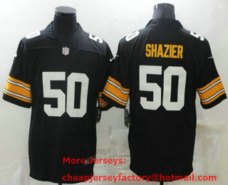 Men's Pittsburgh Steelers #50 Ryan Shazier Black 2021 Vapor Untouchable Stitched NFL Nike Throwback Limited Jersey