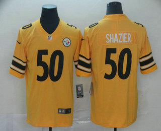 Men's Pittsburgh Steelers #50 Ryan Shazier Gold 2019 Inverted Legend Stitched NFL Nike Limited Jersey