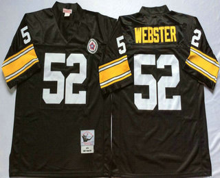 Men's Pittsburgh Steelers #52 Mike Webster Black Throwback Jersey by Mitchell & Ness