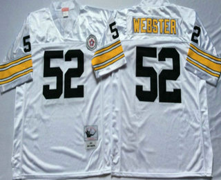 Men's Pittsburgh Steelers #52 Mike Webster White Throwback Jersey by Mitchell & Ness