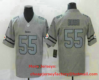 Men's Pittsburgh Steelers #55 Devin Bush 2019 Gray Gridiron Vapor Untouchable Stitched NFL Nike Limited Jersey