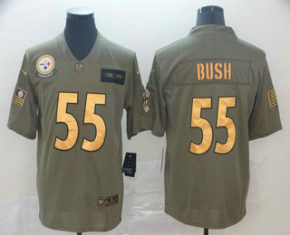 Men's Pittsburgh Steelers #55 Devin Bush Olive Gold 2019 Salute To Service Stitched NFL Nike Limited Jersey