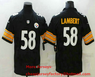 Men's Pittsburgh Steelers #58 Jack Lambert Black 2017 Vapor Untouchable Stitched NFL Nike Limited Jersey