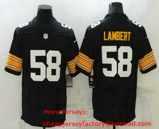 Men's Pittsburgh Steelers #58 Jack Lambert Black 2021 Vapor Untouchable Stitched NFL Nike Throwback Limited Jersey