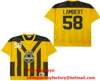 Men's Pittsburgh Steelers #58 Jack Lambert Yellow Throwback Jersey