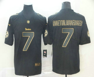 Men's Pittsburgh Steelers #7 Ben Roethlisberger Black Gold 2019 Vapor Untouchable Stitched NFL Nike Limited Jersey