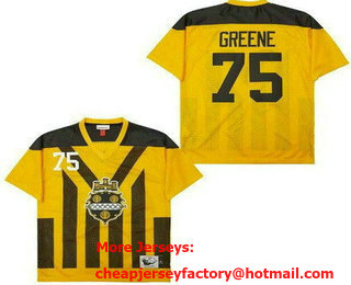 Men's Pittsburgh Steelers #75 Joe Greene Yellow Throwback Jersey