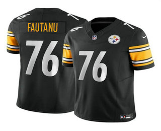 Men's Pittsburgh Steelers #76 Troy Fautanu Black 2024 Draft FUSE Vapor Untouchable Limited Stitched Jersey