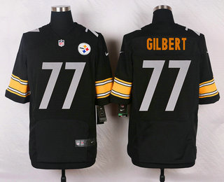 Men's Pittsburgh Steelers #77 Marcus Gilbert Black Team Color NFL Nike Elite Jersey