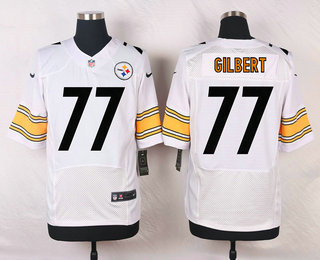 Men's Pittsburgh Steelers #77 Marcus Gilbert White Road NFL Nike Elite Jersey