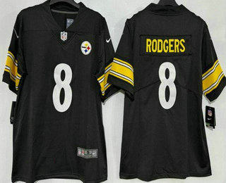 Men's Pittsburgh Steelers #8 Aaron Rodgers Limited Black Vapor Jersey