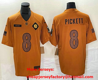 Men's Pittsburgh Steelers #8 Kenny Pickett Brown 2023 Salute To Service Limited Stitched Jersey
