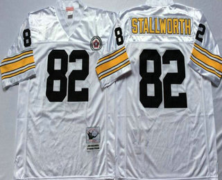 Men's Pittsburgh Steelers #82 John Stallworth White Throwback Jersey by Mitchell & Ness