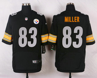 Men's Pittsburgh Steelers #83 Heath Miller Black Team Color NFL Nike Elite Jersey
