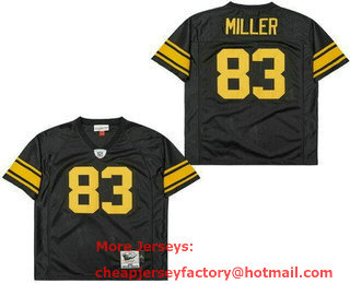 Men's Pittsburgh Steelers #83 Heath Miller Black Yellow Throwback Jersey
