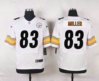 Men's Pittsburgh Steelers #83 Heath Miller White Road NFL Nike Elite Jersey