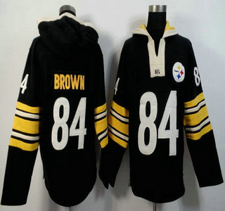 Men's Pittsburgh Steelers #84 Antonio Brown Black Team Color 2015 NFL Hoody