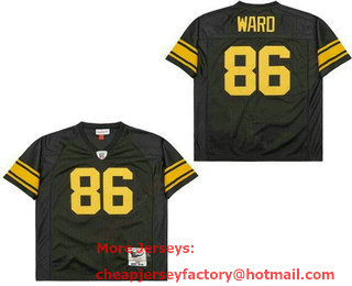Men's Pittsburgh Steelers #86 Hines Ward Black Yellow Throwback Jersey