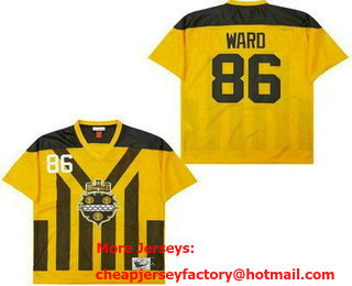 Men's Pittsburgh Steelers #86 Hines Ward Yellow Throwback Jersey