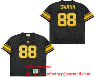 Men's Pittsburgh Steelers #88 Lynn Swann Black Yellow 1975 Throwback Jersey
