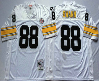 Men's Pittsburgh Steelers #88 Lynn Swann White Throwback Jersey by Mitchell & Ness