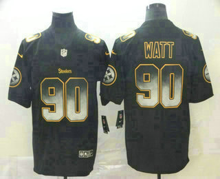 Men's Pittsburgh Steelers #90 T. J. Watt Black 2019 Vapor Smoke Fashion Stitched NFL Nike Limited Jersey