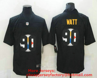 Men's Pittsburgh Steelers #90 T. J. Watt Black 2020 Shadow Logo Vapor Untouchable Stitched NFL Nike Limited Jersey