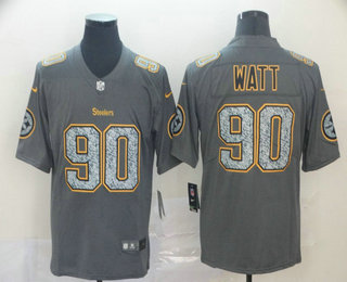 Men's Pittsburgh Steelers #90 T. J. Watt Gray Fashion Static 2019 Vapor Untouchable Stitched NFL Nike Limited Jersey